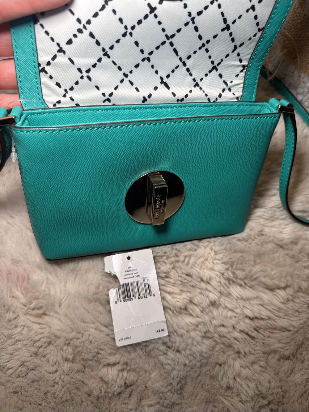 ✨ Kate Spade Sally Newbury Lane turquoise saffiano leather crossbody bag✨ - Picture 6 of 13